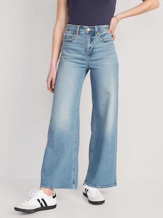 Extra High-Waisted A-Line Wide-Leg Jeans for Women | Old Navy (US)