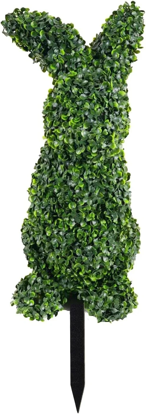 JEWLALO 29" Easter Artificial Boxwood Bunny Topiary, Green Bunny-Shaped Outdoor Decorations, Spri... | Walmart (US)