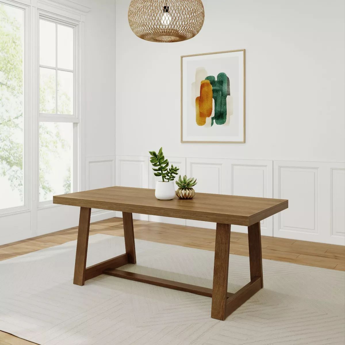 Plank+Beam 72" Dining Table for 6, Classic Farmhouse Style Solid Wood Kitchen Table | Target