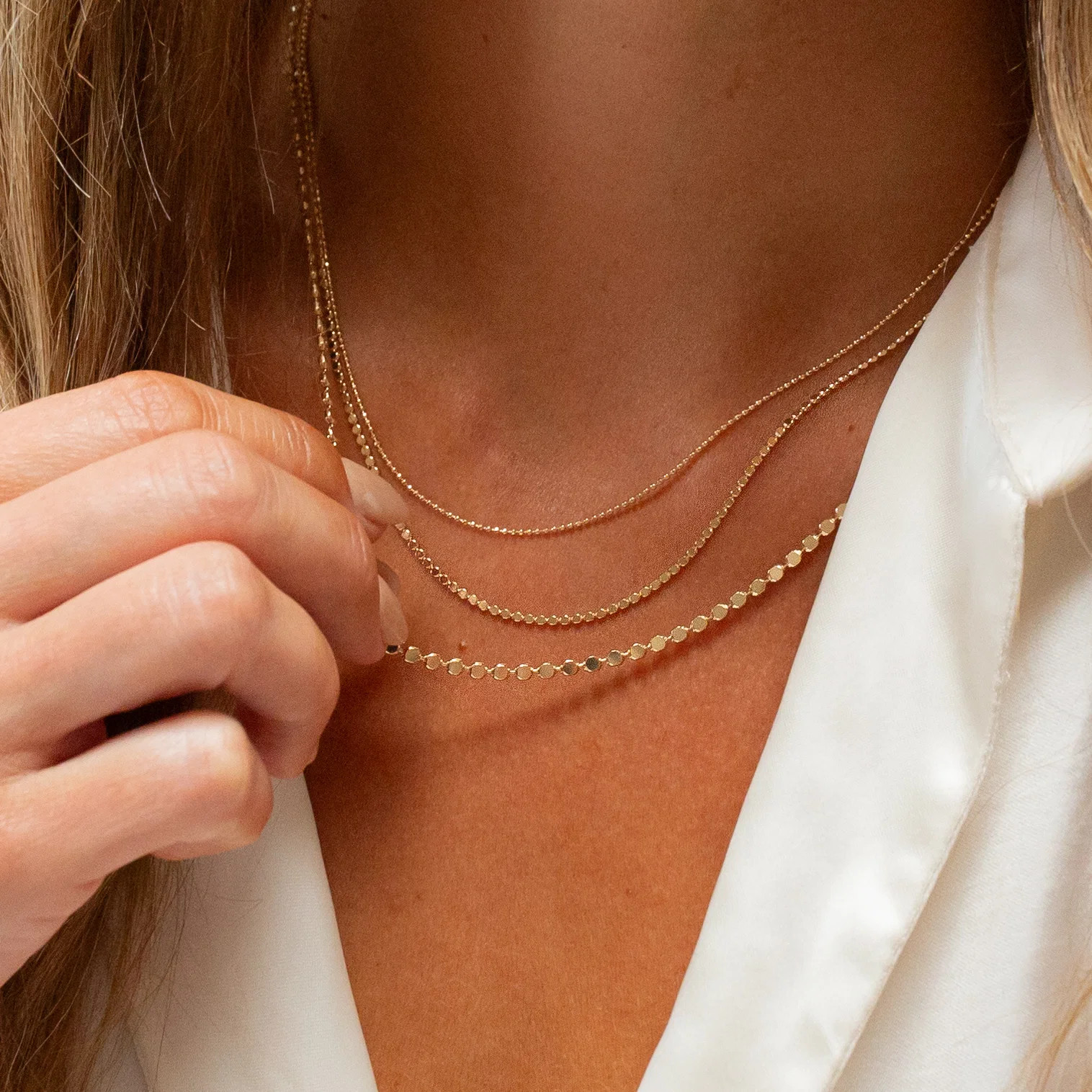 Ball Bead Trio Necklace | Joy Dravecky Jewelry