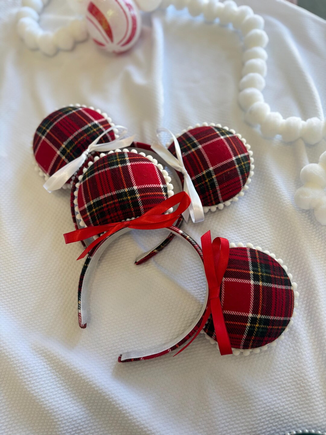 BOW Plaid Christmas Mouse Ears Headband: Holiday Park Accessory | Etsy (US)