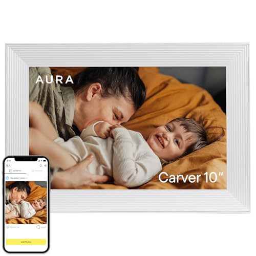 Aura Carver WiFi Digital Picture Frame | The Best Digital Frame for Gifting | Send Photos from Your Phone | Quick, Easy Setup in Aura App | Free Unlimited Storage | Sea Salt | Amazon (US)