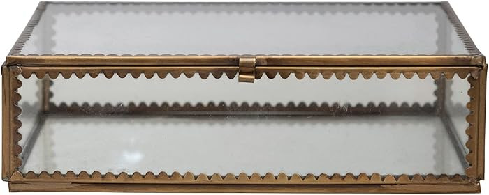 Creative Co-Op Brass and Glass Scalloped Edges, Antique Finish Display Box | Amazon (CA)