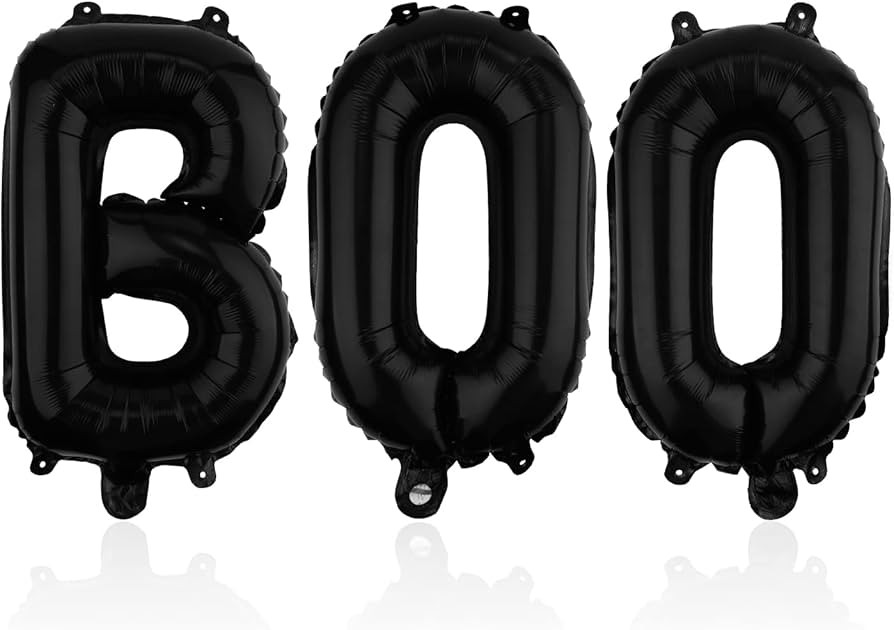 AIEX 16inch Halloween Boo Balloons, Halloween Aluminum Foil Balloon Halloween Party Balloons Deco... | Amazon (US)