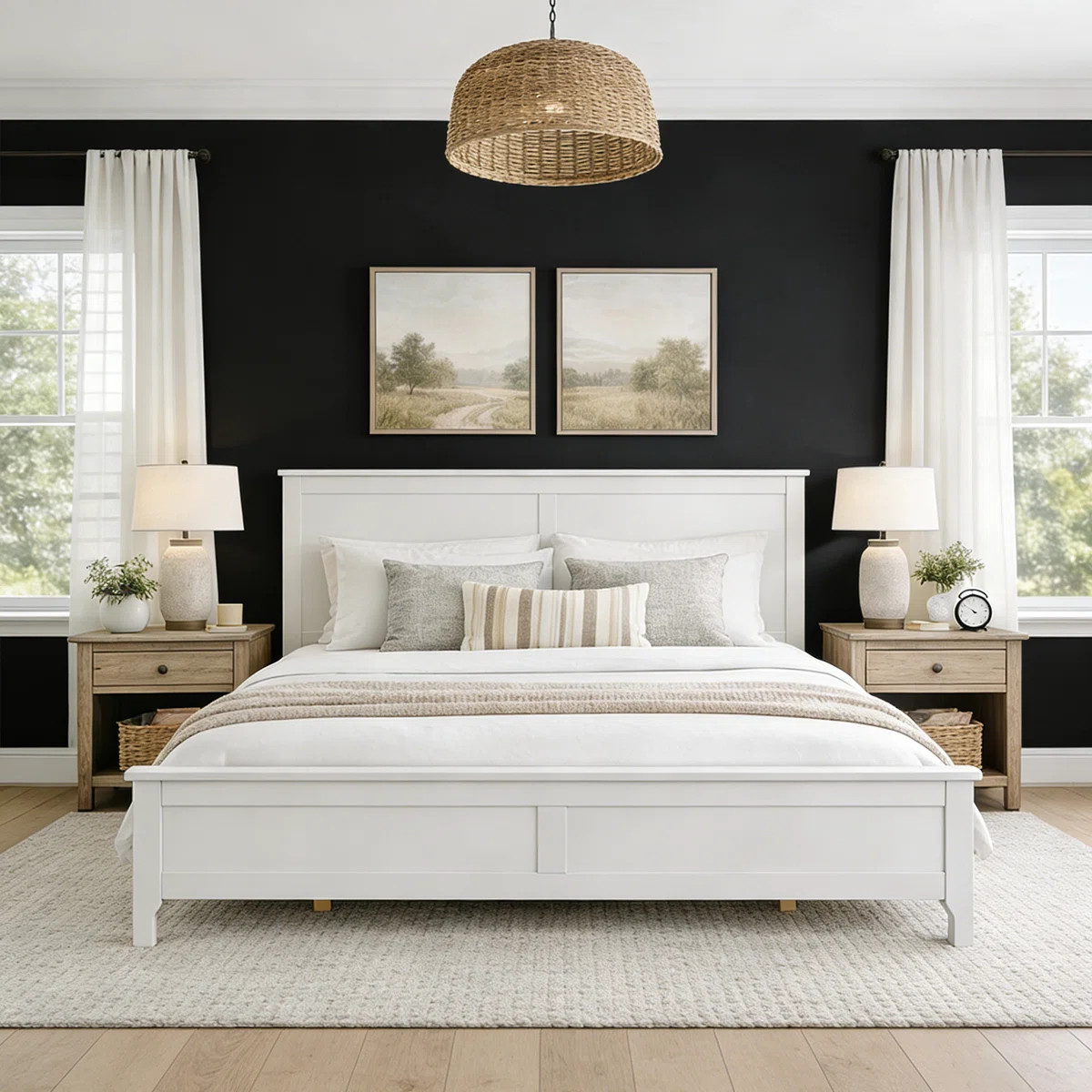 White Platform Bed with Headboard | Wayfair North America