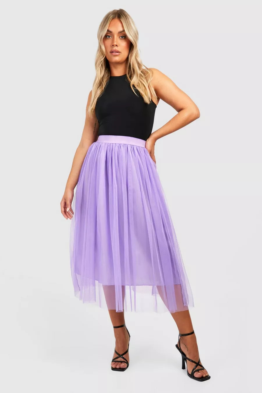 Plus Tulle Mesh Midi Skirt | Boohoo.com (US & CA)