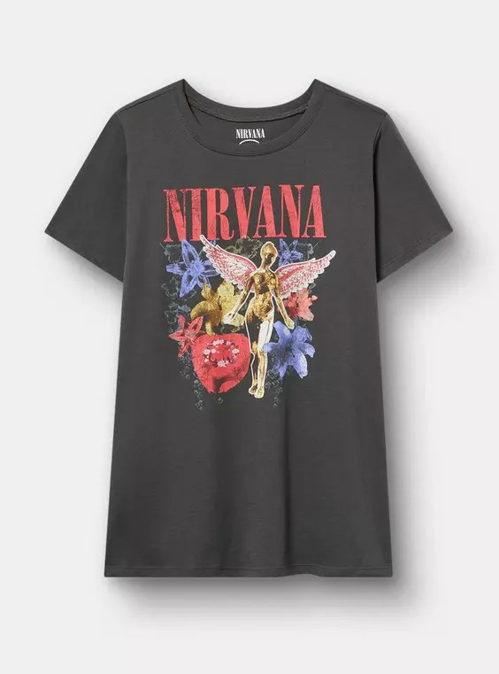 Nirvana Cotton Crew Tee in Black | Torrid (US & Canada)