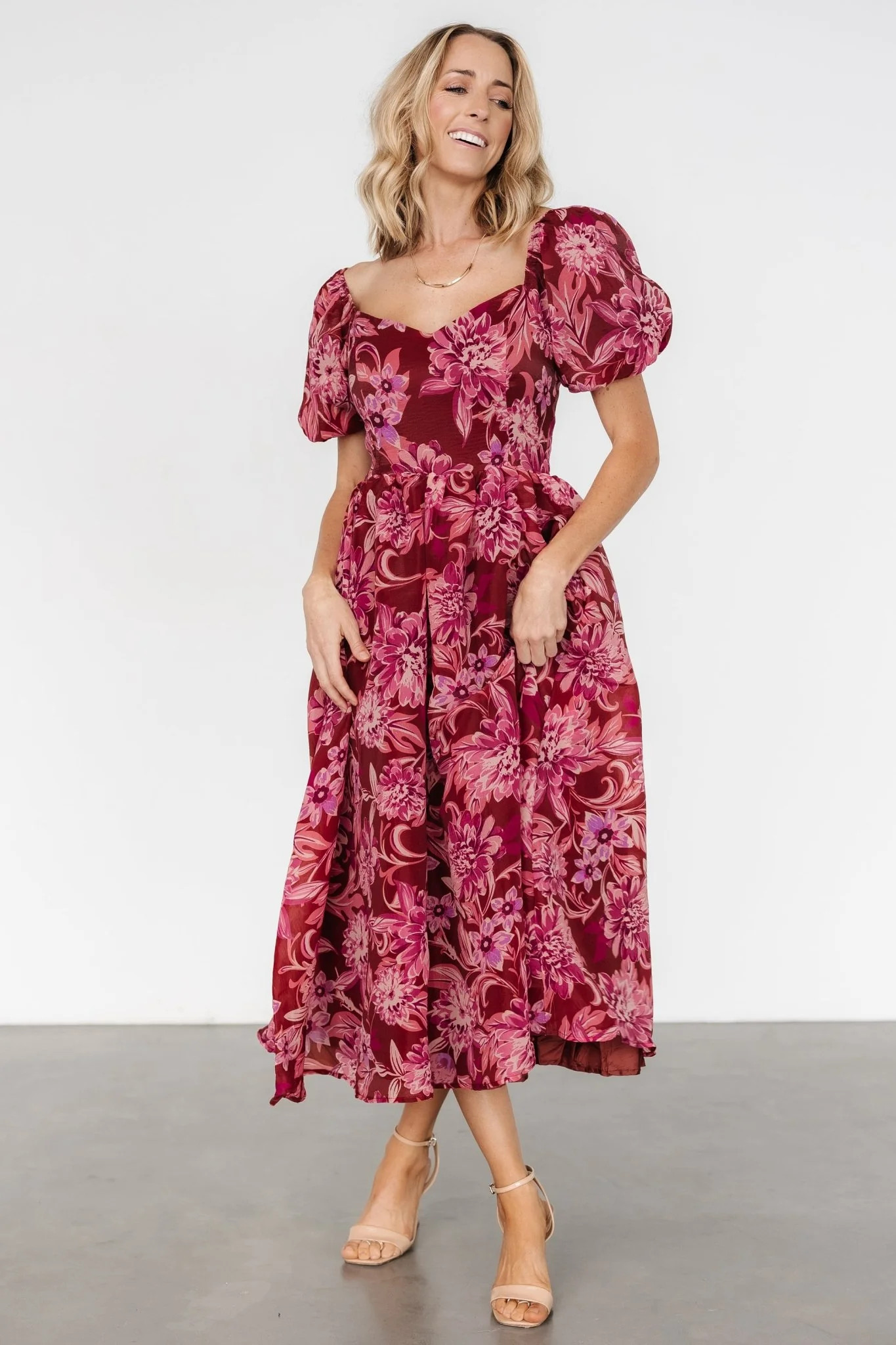 Samara Midi Dress | Rust + Pink | Baltic Born