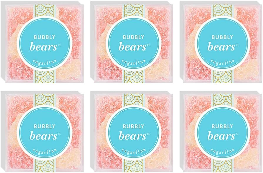Sugarfina Bubbly Bears Small Candy Cube Gummy Bear, 3.5oz, 6 Count | Amazon (US)