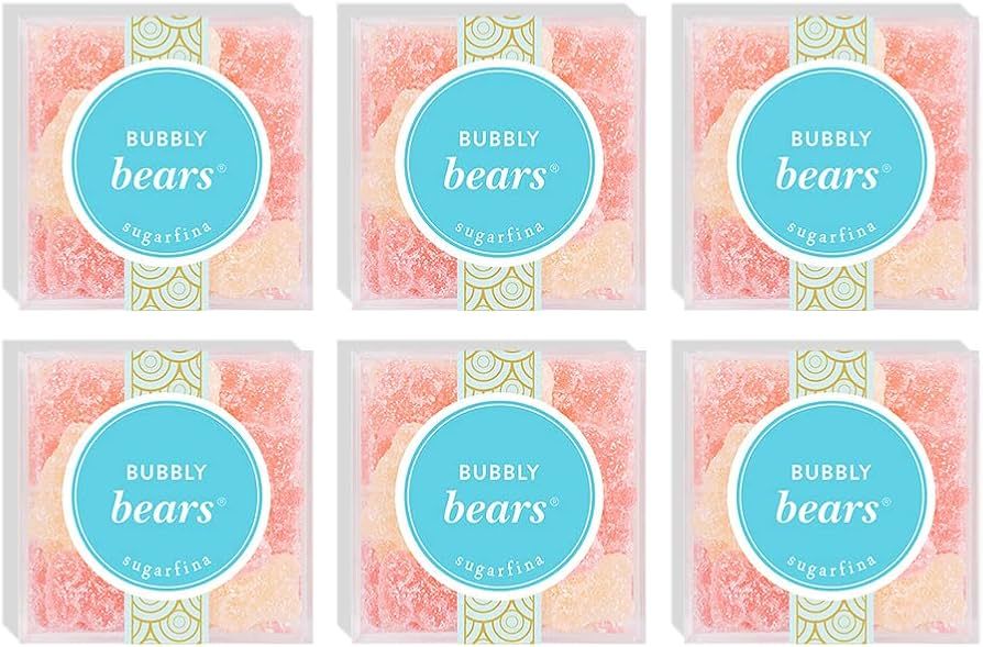 Sugarfina Bubbly Bears Small Candy Cube Gummy Bear, 3.5oz, 6 Count | Amazon (US)
