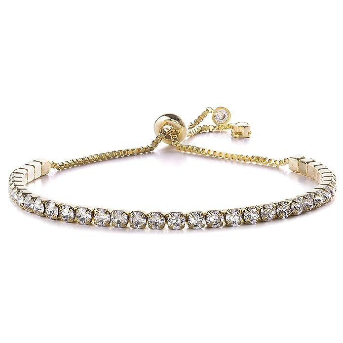 Devin Rose Adjustable Bolo Style Tennis Bracelet for Women Made with Swarovski Crystals | Amazon (US)
