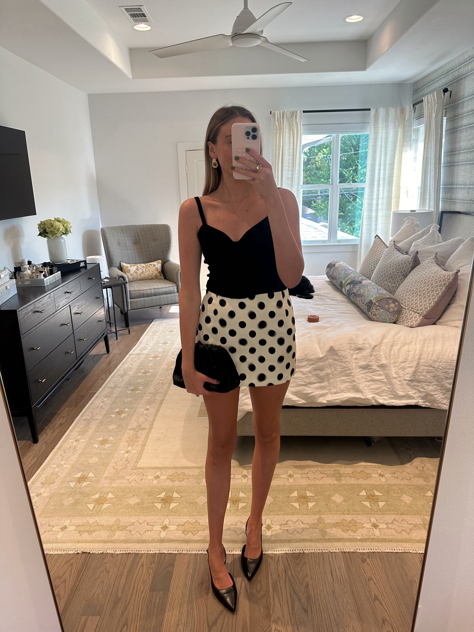 polka dot mini skirt runs TTS! sweater tank is old aritzia but linking similar. These black kitten heels are so comfy and half off!

#LTKFindsUnder100 #LTKFindsUnder50 #LTKStyleTip
