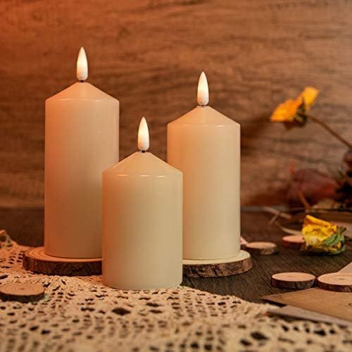 Koopower Flameless Candle, Led Candle Set of 3 (H 5" 6" 7" x D 2") Electric Candle with Remote Ti... | Amazon (US)