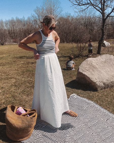 A spring outfit I can’t wait to repeat. This white maxi skirt was a fave of mine last year and it’s still in stock! | vacation outfit 

#LTKSeasonal