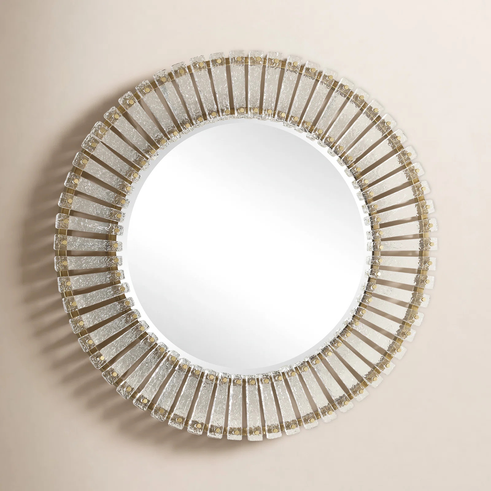 Everly Quinn Nalewicki Textured Glass Round Mirror & Reviews | Joss & Main | Joss & Main