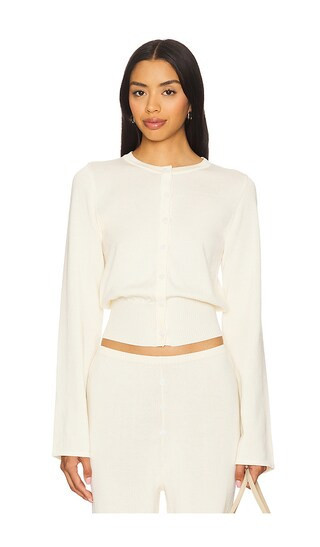 SNDYS August Button Up Cardigan in Cream. - size XXS | Revolve Clothing (Global)