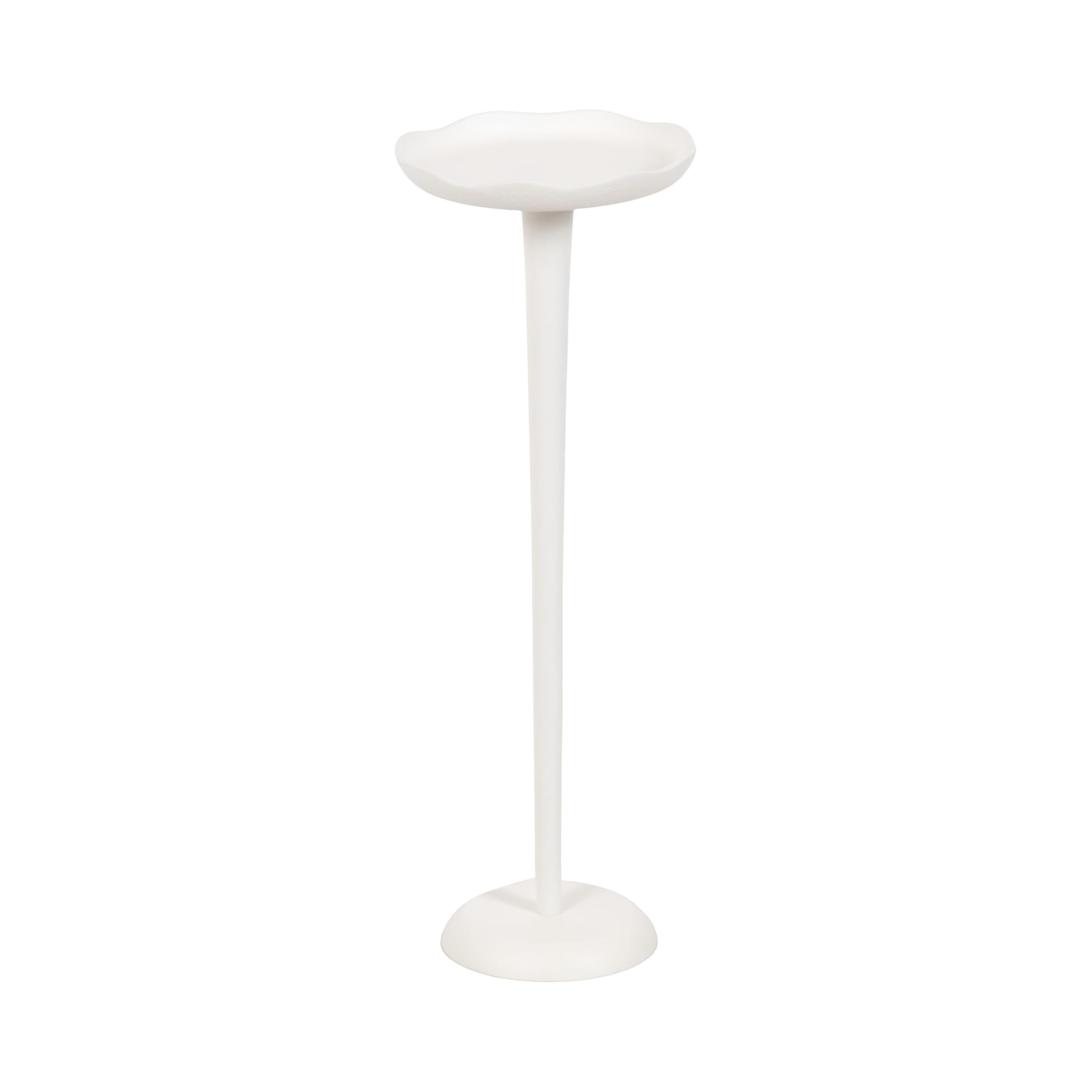Kate and Laurel Alessia Modern Decorative Metal Drink Table, 8 x 8 x 22, White, Transitional Round Cast Aluminum Pedestal Plant Stand with Rough Texture and Wavy Scalloped Edge | Amazon (US)