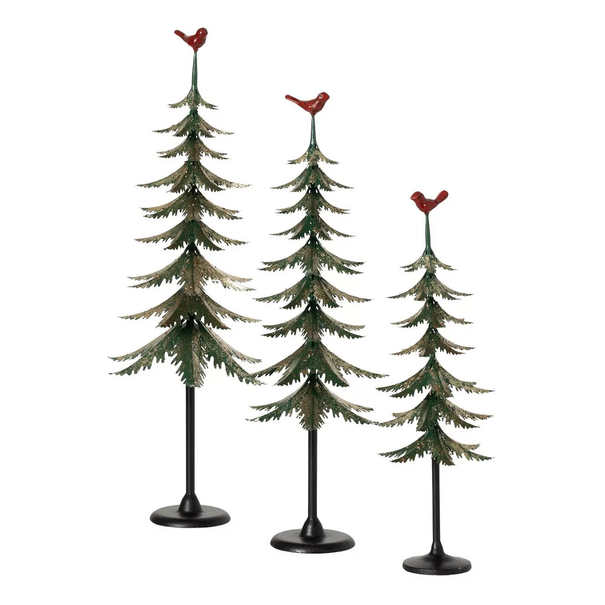Haven Living 3-Piece Metal Cardinal-Topped Pine Tree Set Floor Decor | Kohl's