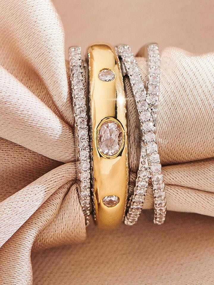 Cubic Zirconia Decor Ring | SHEIN