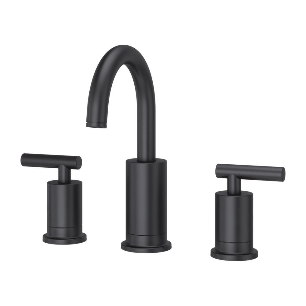 Contempra 8 in. Widespread 2-Handle Bathroom Faucet in Matte Black | The Home Depot