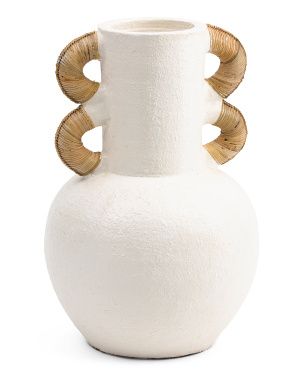 Anibal Vase With Rattan Handles | TJ Maxx