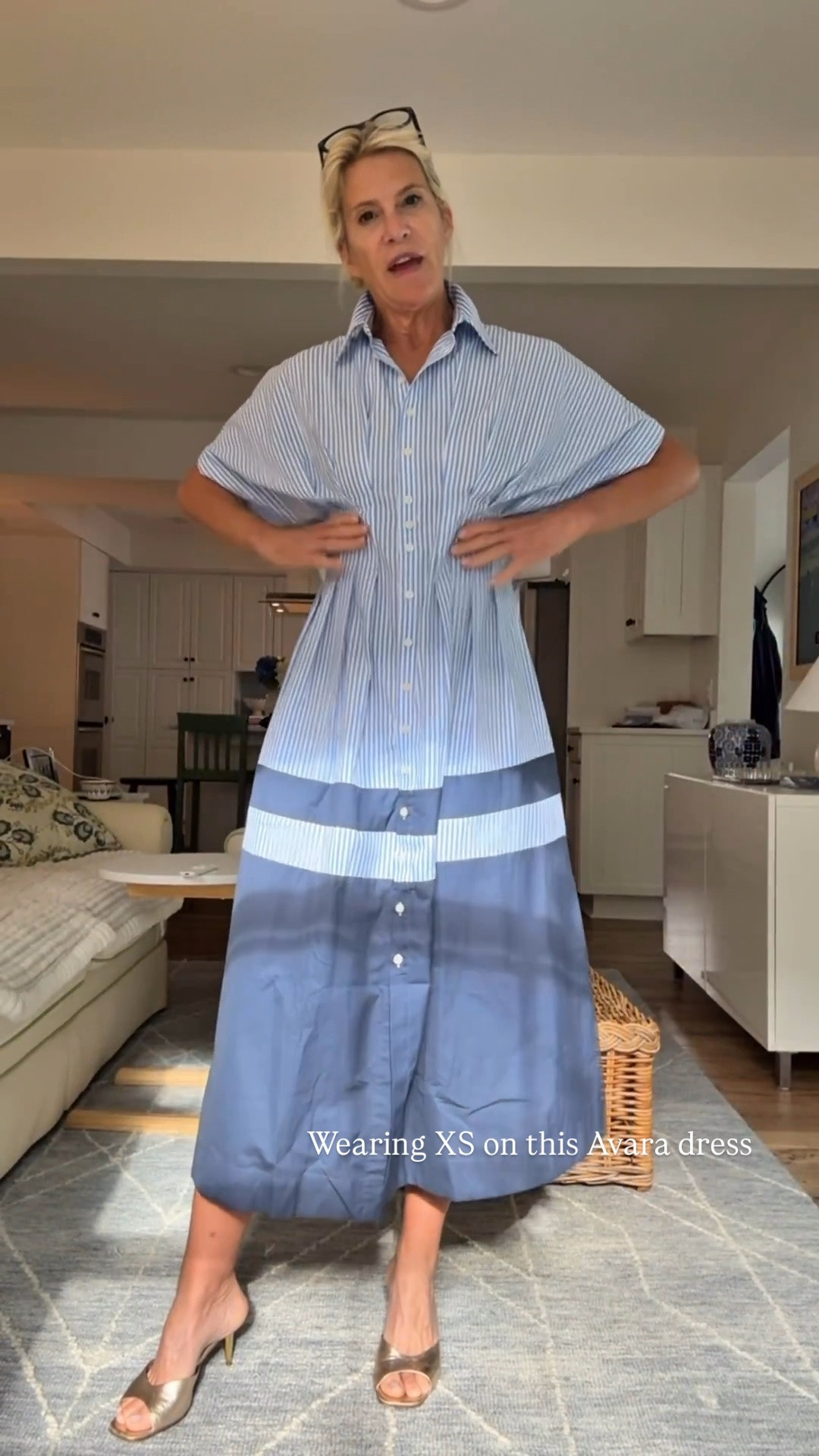 This blue striped shirt dress is a fresh take on classic style with a flattering cinched waist, crisp collar, and colorblock hem. Easy to dress up with heels or keep casual with sandals all season long. Wearing an XS.

💡 LTK MADE EASY

❤️ Heart = Support my posts
🔖 Save = Get sale & restock alerts
📋 Lists = Keep favorites organized
📲 Share = Send to yourself for later
💬 Comment = Ask me anything

#LTKootd #LTKOver40 #LTKSeasonal