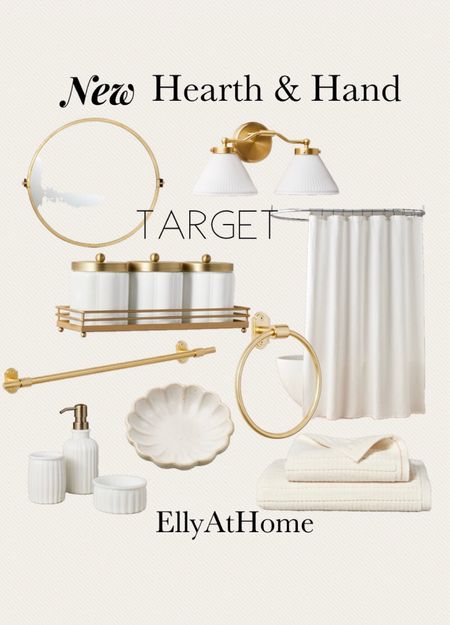 New Hearth and Hand bathroom refresh at Target. Shop shower curtain, bathroom accessories, wall more, light fixture, towels, towel hangers, canisters. 

#LTKfindsunder50 #LTKhome