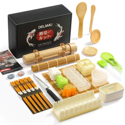 Sushi Making Kit 27 In 1 [parent-child] Sushi Kit, For Beginners/pros Sushi Makers, With Bamboo Sushi Mats, Sushi Bazooka, Onigiri Mold, Rice Paddle, | Wayfair North America