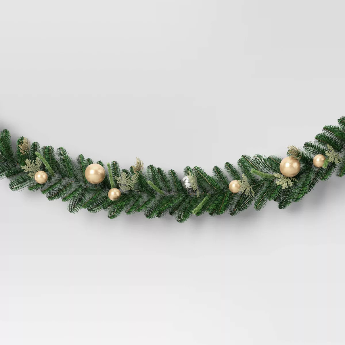 6' Decorated Mixed Greenery Christmas Artificial Garland Green/Champagne Gold - Wondershop™ | Target