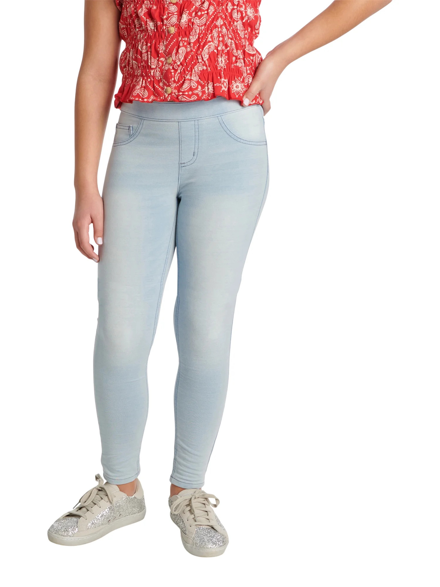 Justice Girls French Terry Jegging, Sizes 6-18, Slim & Plus | Walmart (US)