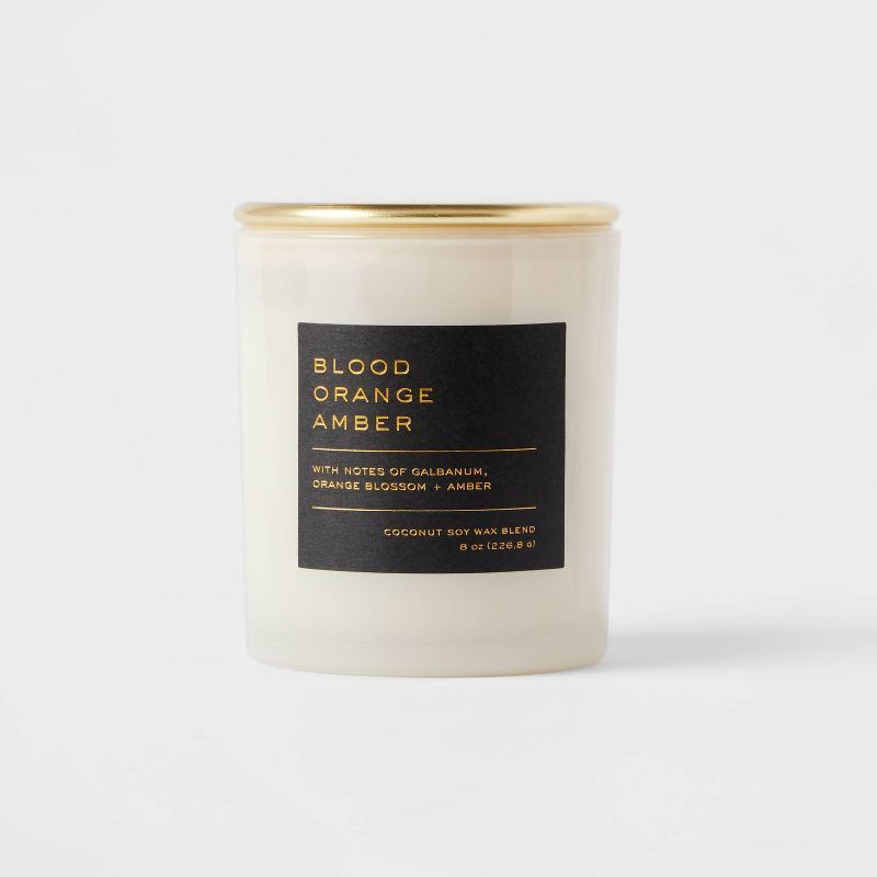 8oz Lidded Glass Jar Black Label Blood Orange Amber Candle - Threshold™ | Target