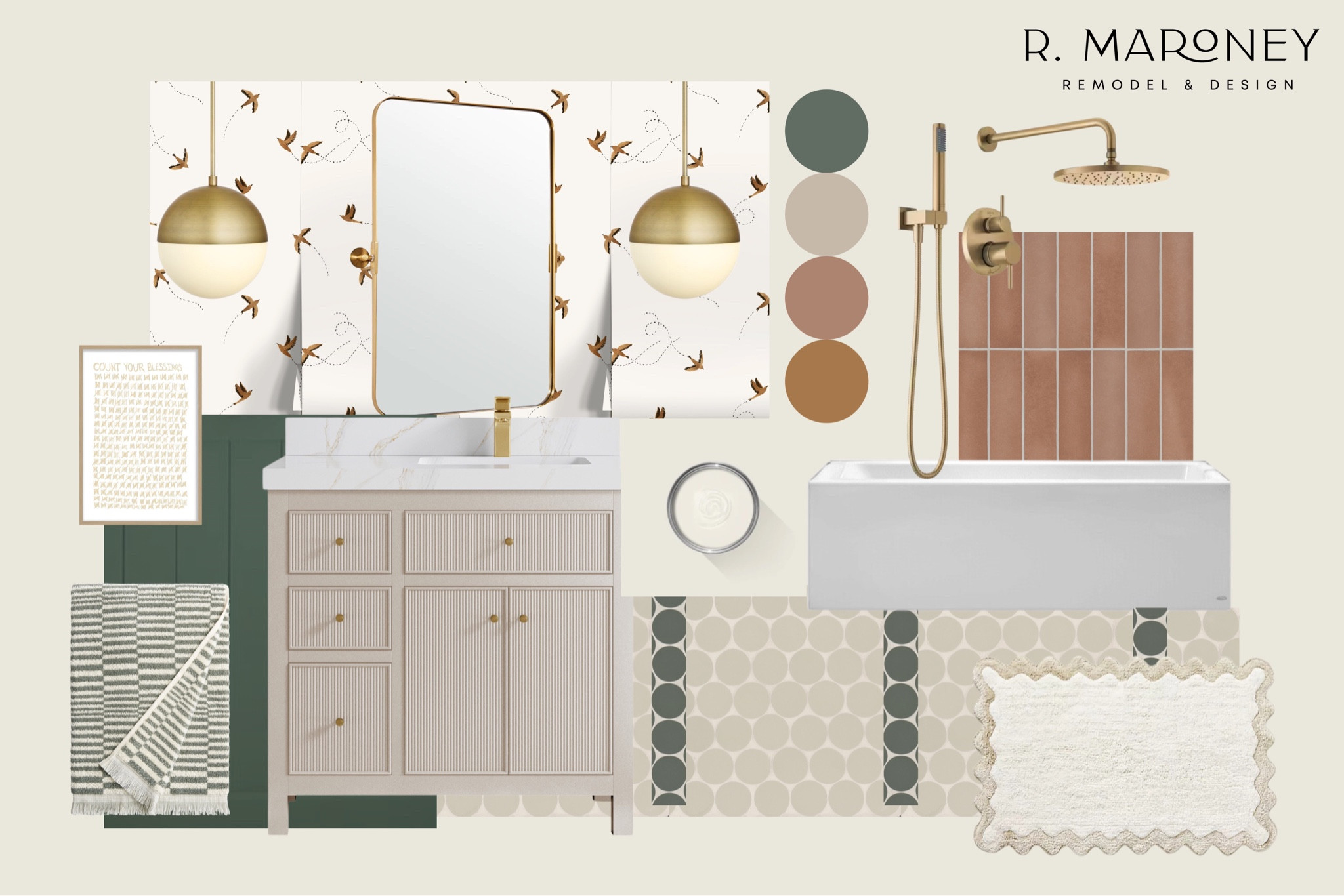 Neutral, Modern, Earthy, Kids Jack & Jill Bathroom Design Concept by R Maroney Remodel & Design