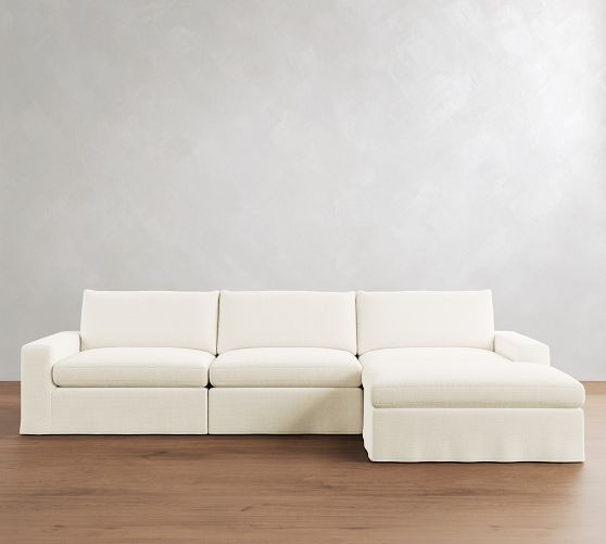 Sierra Slipcovered Modular Chaise Sectional (147") | Pottery Barn (US)