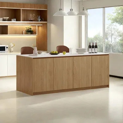 Kitchen Island with Marble Top and Solid Wood Base | Wayfair North America