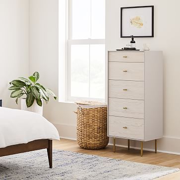 Modernist Wood &amp; Lacquer 5-Drawer Jewelry Dresser - Winter Wood | West Elm (US)