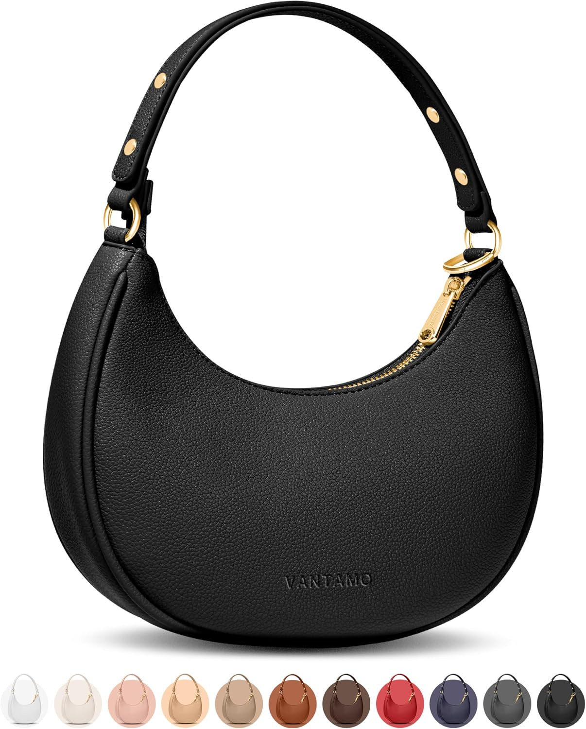 Vantamo Crescent Bags For Women with RFID Protection, Half Moon Clutch Purses for Women with Anti-Theft Clip for Extra Safety | Amazon (US)