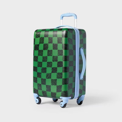 Kids' Hardside Carry On Spinner Suitcase Green Checkered - Cat & Jack™️ | Target