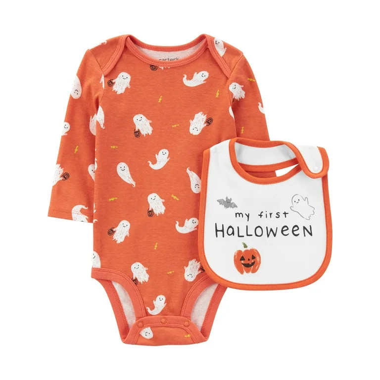 Carter's Child of Mine Baby Unisex Halloween Bodysuit and Bib Set, 2-Piece, Sizes Newborn-24 Mont... | Walmart (US)