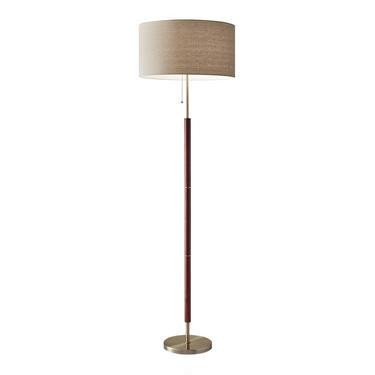Hamilton Wood And Antique Brass Floor Lamp | World Market