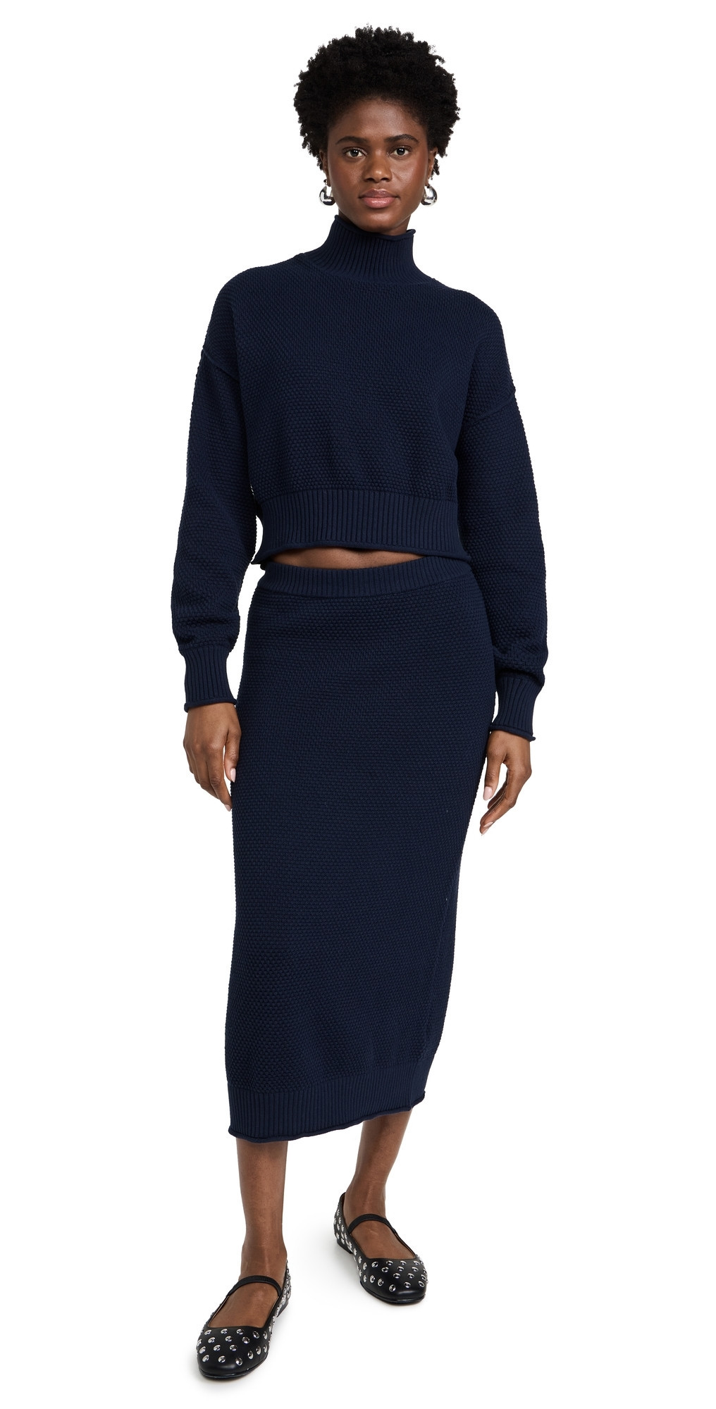 Free People Hailee Sweater Skirt Set Navy Blazer S | Shopbop