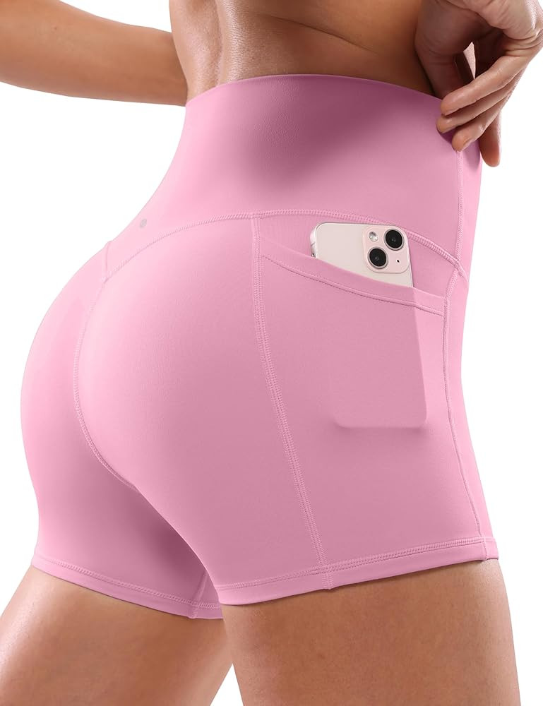 Workout Biker Shorts Womens with Pockets High Waist Yoga 2.5"/4"/6"/8"/10" Gym Running Volleyball... | Amazon (US)