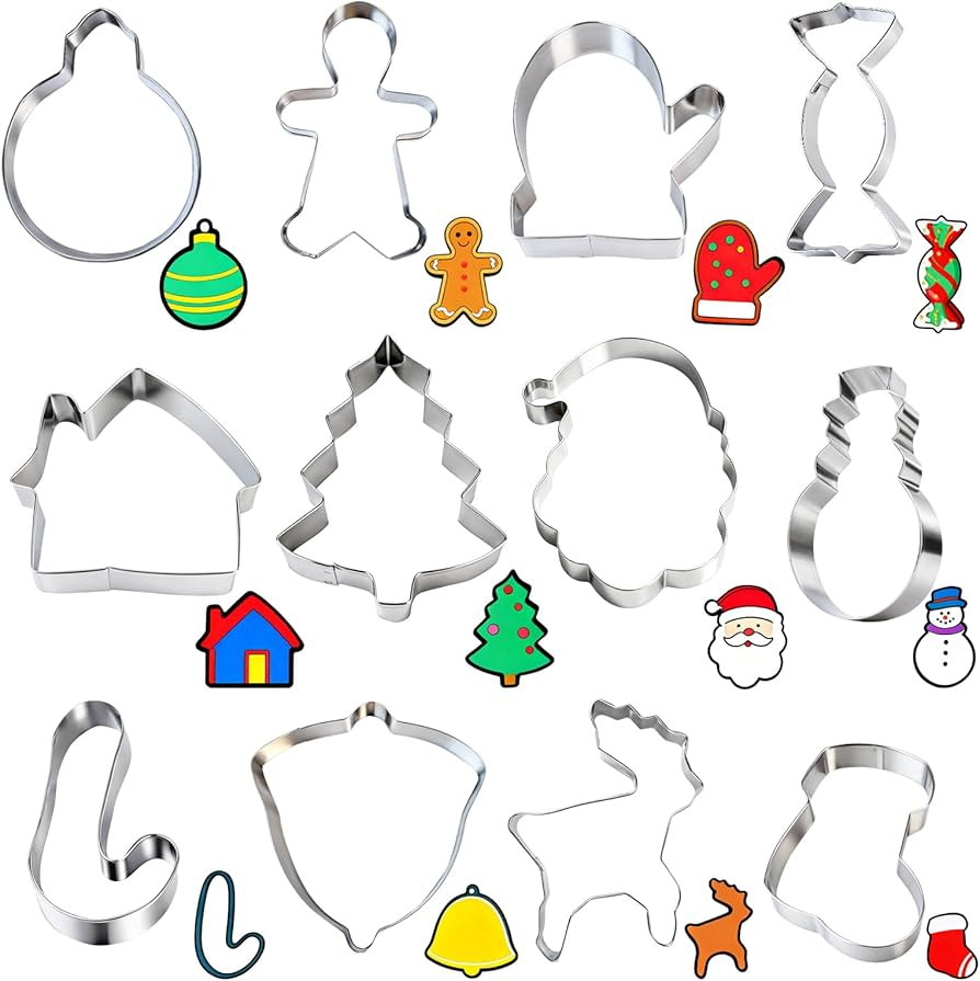12 Pcs Christmas Cookie Cutters, 12 Style Cookie Cutters Christmas, Made of Stainless Steel, DIY ... | Amazon (CA)
