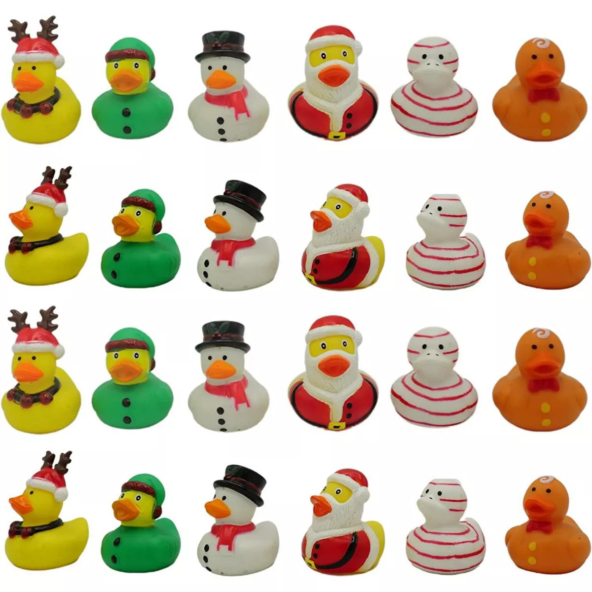 4E's Novelty 24 Pack Christmas Rubber Ducks Bulk - Holiday Themed Christmas Ducks for Jeeps & Bat... | Target