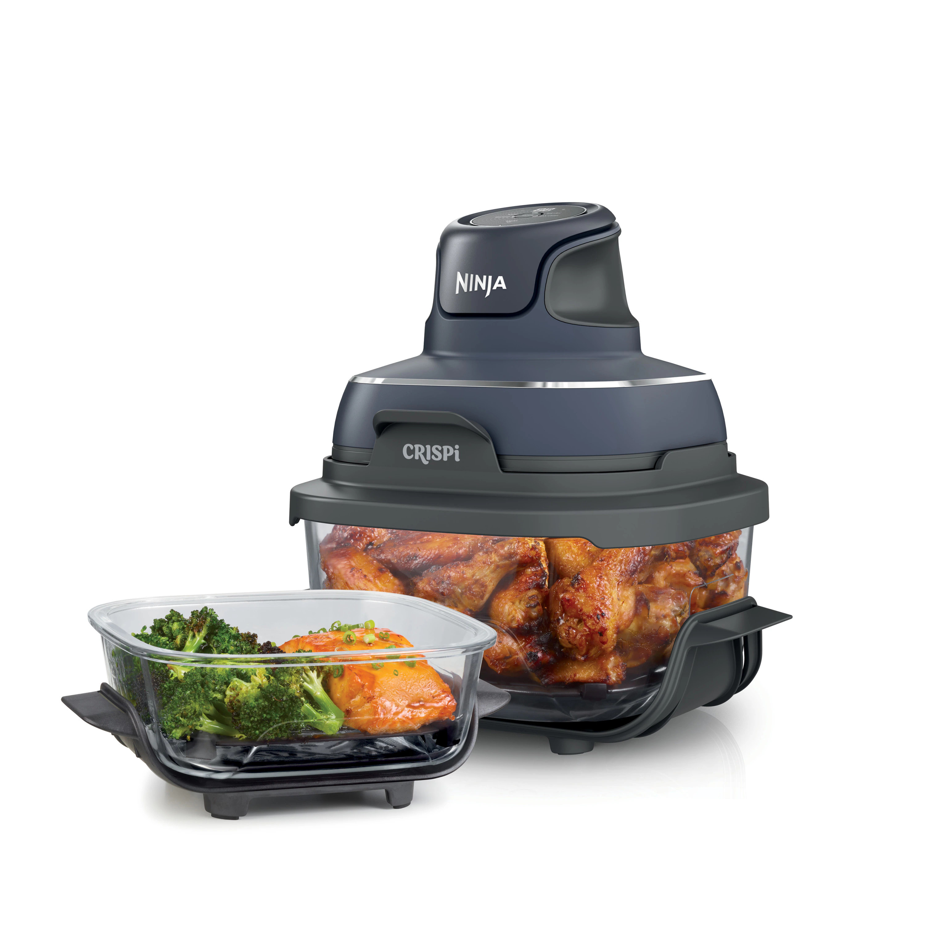 Ninja Crispi Portable Cooking System 4-Quart Gray Digital 2 -Baskets Air Fryer one_size | FN101GY | Lowe's