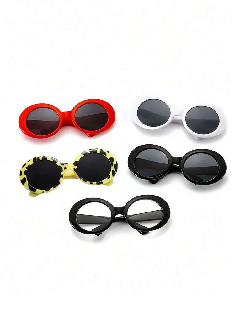 5pcs Adorable Pet Sunglasses, Retro Fashion Glasses Suitable For Dogs & Cats, Beach Photo Props, Eye Protection For Small Dogs, Pomeranians, Miniature Schnauzers - Assorted Designs | SHEIN