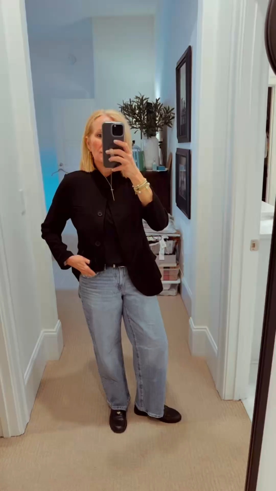 Love these jeans so much! Stovepipe fit from @ae ! 

#LTKdayinmylife #LTKPetite #LTKOver40