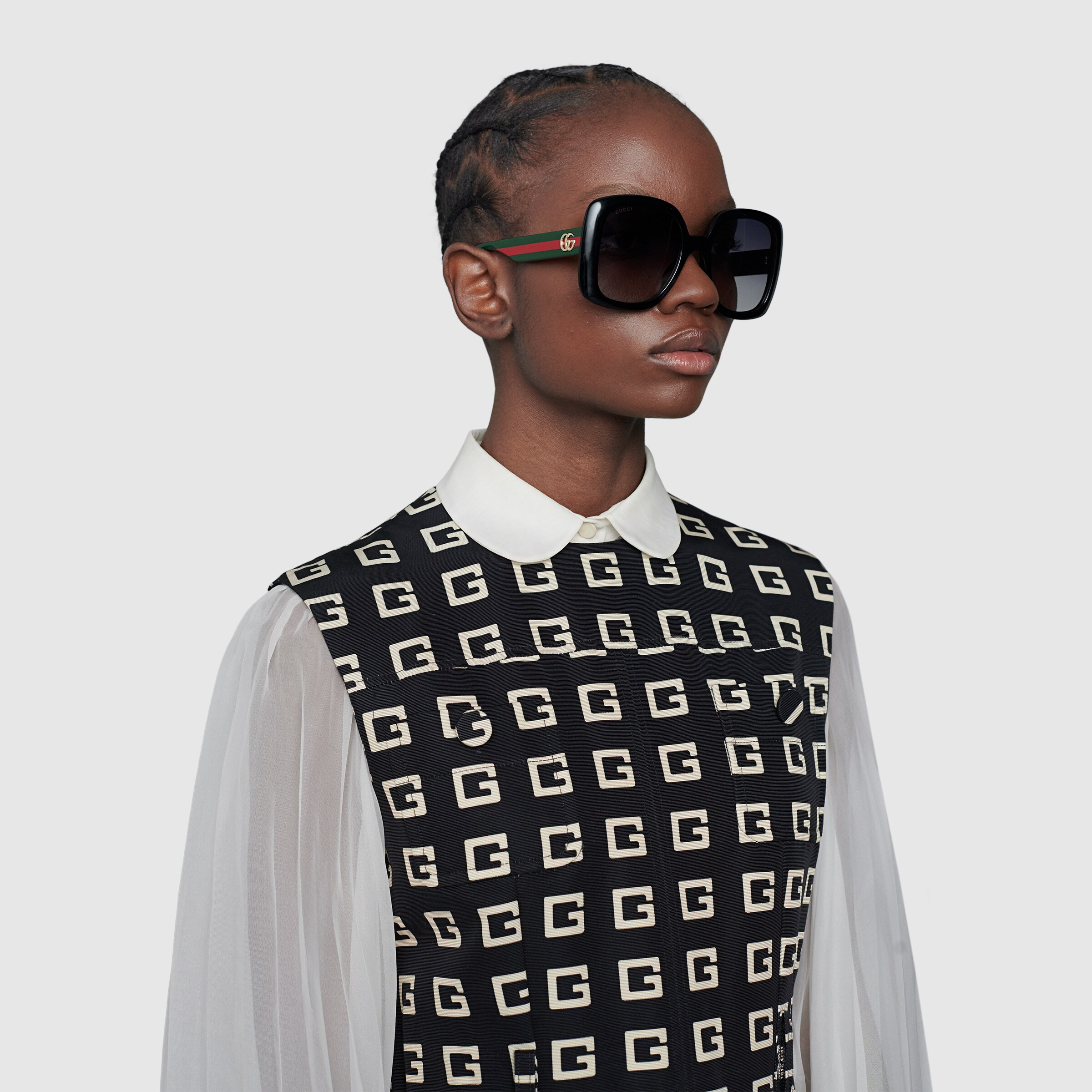 Gucci Square sunglasses with Web | Gucci (US)