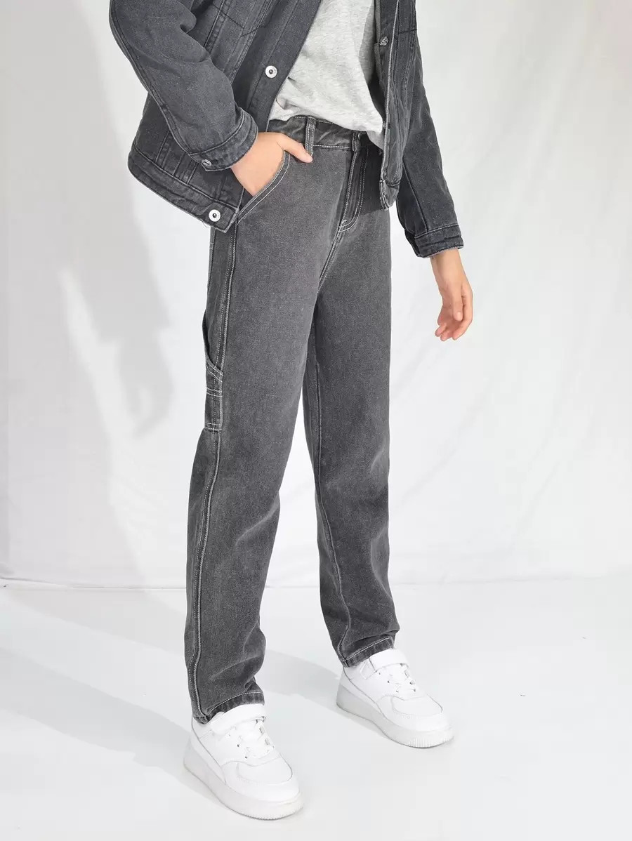 Boys Top-stitching Straight Leg Jeans
   
      SKU: sk2207260081018810
          (7 Reviews)  
 ... | SHEIN