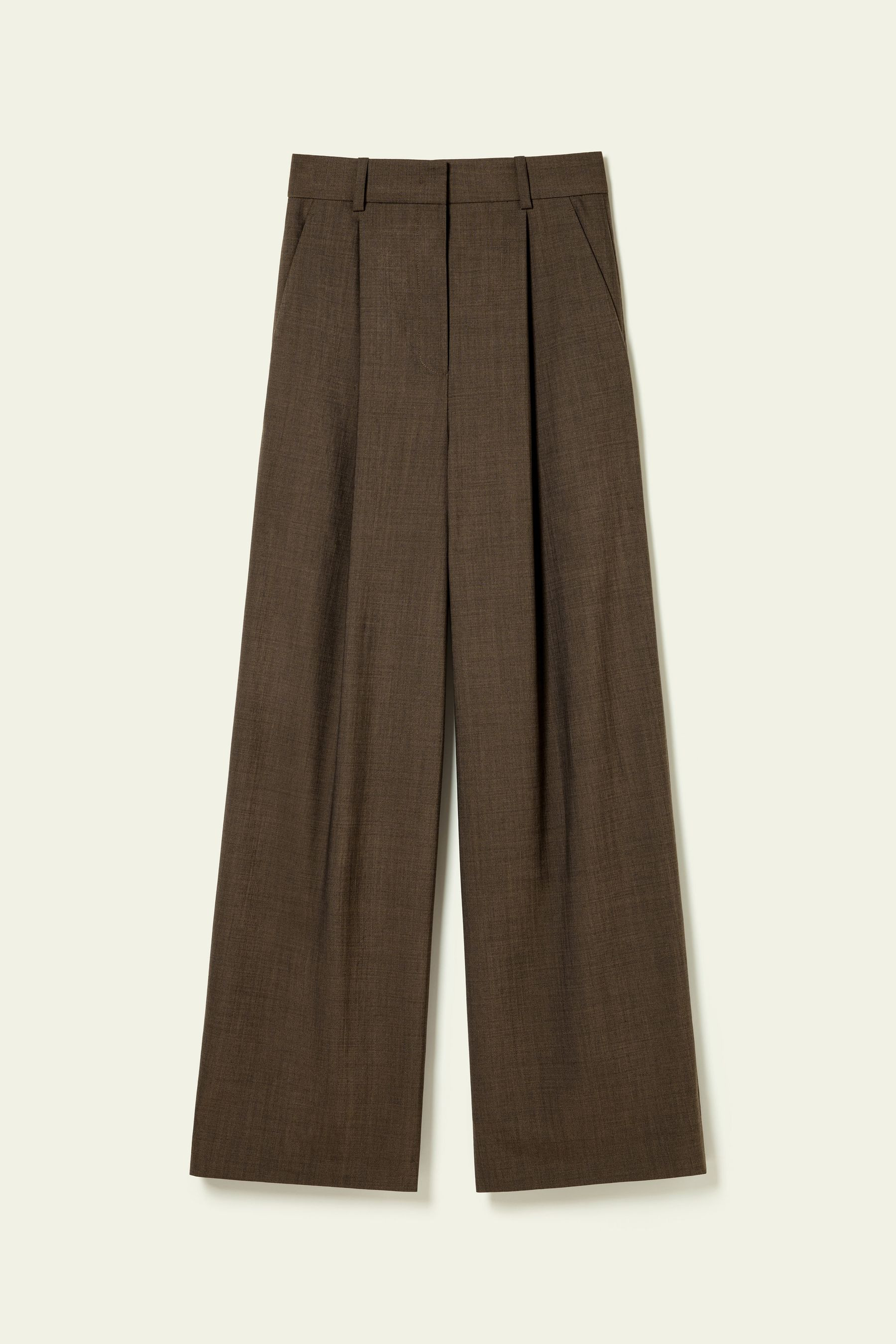 Front-Pleated Silk-Wool Blend Trousers | LILYSILK