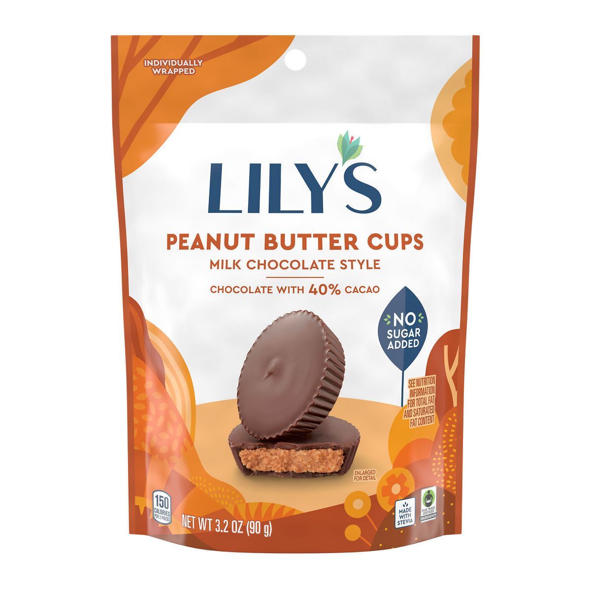 Lily's Milk Chocolate Style Peanut Butter No Sugar Added Cups - 3.2oz | Target